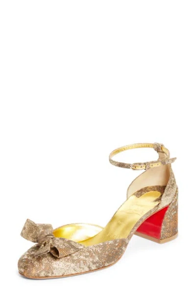 Christian Louboutin Jane Bow Pump In Gold