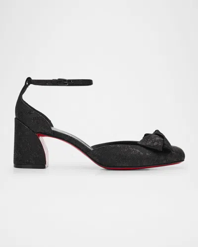 CHRISTIAN LOUBOUTIN JANE BOW RED SOLE PUMPS