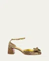 Christian Louboutin Jane Bow Red Sole Pumps In Gold