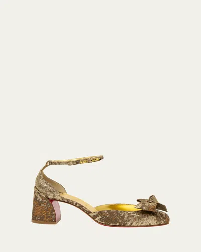 CHRISTIAN LOUBOUTIN JANE BOW RED SOLE PUMPS