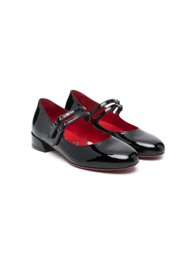 Christian Louboutin Kids' Jane Fille Ballet Flats In Black