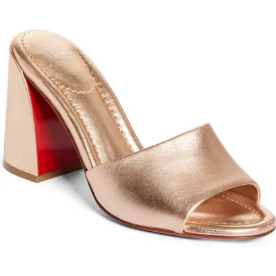 Christian Louboutin Jane Laminato Slide Sandal In Gold