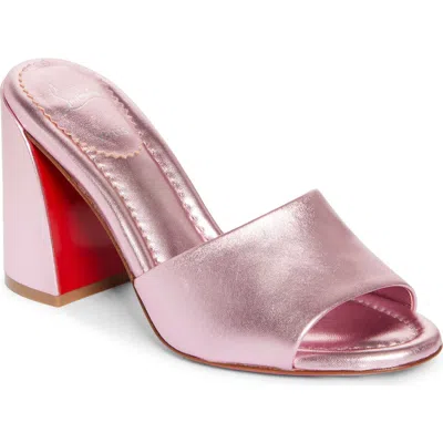 Christian Louboutin Jane Laminato Slide Sandal In Multi