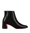Christian Louboutin Turela Leather Side-zip Red Sole Booties In Red