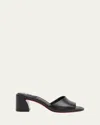 Christian Louboutin Jane Leather Red Sole Mule Sandals In Black