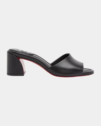 CHRISTIAN LOUBOUTIN JANE LEATHER RED SOLE MULE SANDALS
