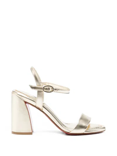 Christian Louboutin Jane Leather Sandals In Gold