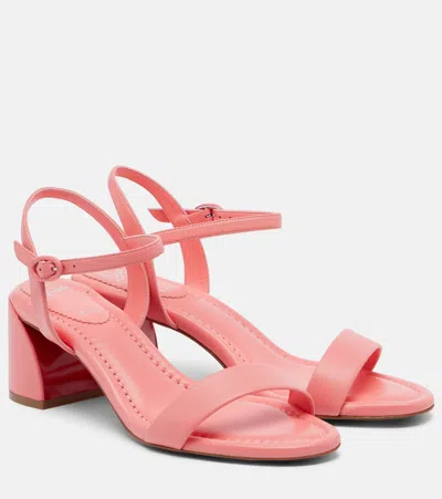 Christian Louboutin Jane Leather Sandals Block Heel Open Toe In Multi