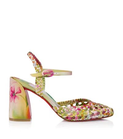 Christian Louboutin Jane Nandina Silk Woven Pumps 85 In Animal Print