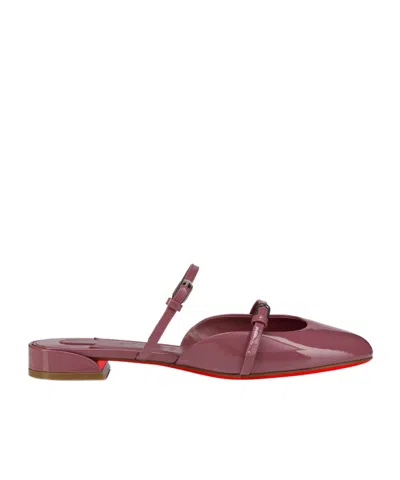 Christian Louboutin Jane Nina Slip-on Mules In Burgundy