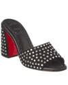 Christian Louboutin Black Suede Jane Mule Strass Boum 85 Sandals In Black
