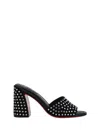 Christian Louboutin Jane Strass 85 Suede Mule In Black/cry