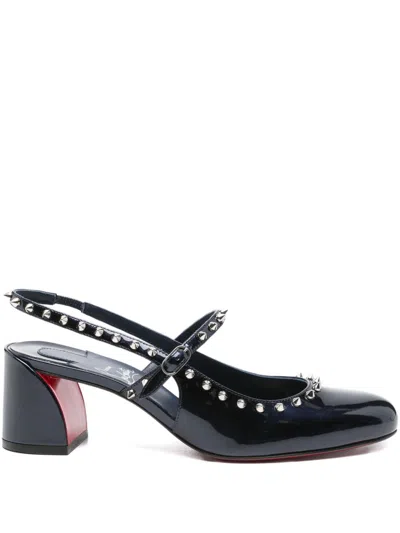 Christian Louboutin Janispikes 55 Mary-jane Slingback Pumps In Black