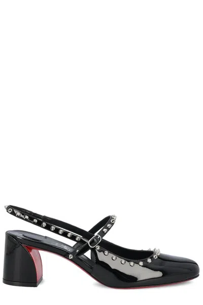 Christian Louboutin Janispikes Slingback Pumps In Black
