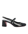 Christian Louboutin Janispikes 55 Mary-jane Slingback Pumps In Black