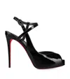 Christian Louboutin Jenlove Ankle Strap Peep Toe Stiletto In Red