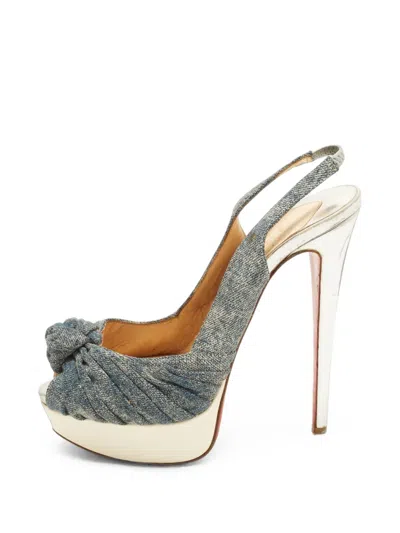 Pre-owned Christian Louboutin Jenny Platform Pumps In Blue
