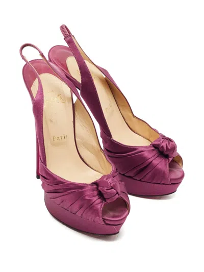 Pre-owned Christian Louboutin Jenny Slingback Pumps In Purple