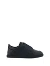 Christian Louboutin Jimmy Rubber-trimmed Leather Sneakers In Black