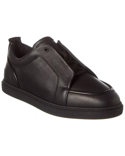 Christian Louboutin Louis Junior Leather Low-top Sneakers In Black