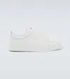 Christian Louboutin Jimmy Rubber-trimmed Leather Sneakers In Weiss