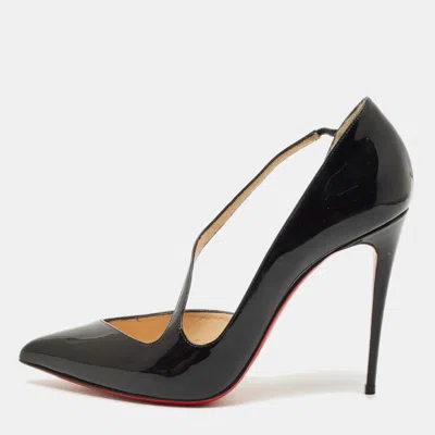 Pre-owned Christian Louboutin Jumping Size 40.5 Black Patent Leather D'orsay Pumps