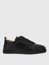 Christian Louboutin Louis Junior Spikes Cap-toe Leather Sneakers In Black