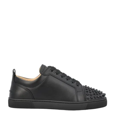 Christian Louboutin Stud Detailed Lace-up Sneakers In Black
