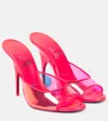 Christian Louboutin Just Arch Pvc And Patent Leather Mules In Fluo Pink