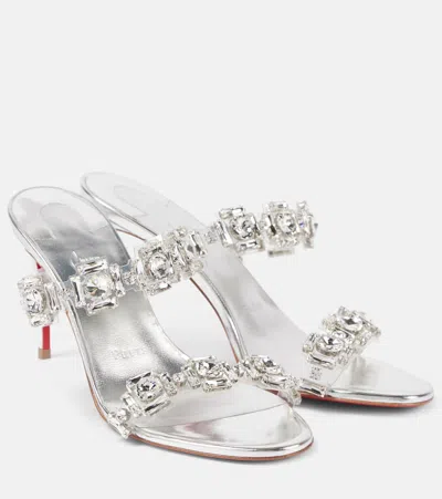 CHRISTIAN LOUBOUTIN JUST JEWEL 85 EMBELLISHED PVC MULES