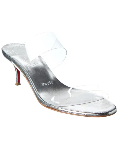 Christian Louboutin Just Nothing 55 Leather & Pvc Sandal In Metallic