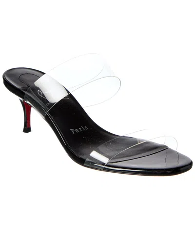 Christian Louboutin Just Nothing 55 Patent & Pvc Sandal In Black