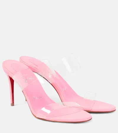 Christian Louboutin Just Nothing 85 Pvc And Leather Mules In Pink