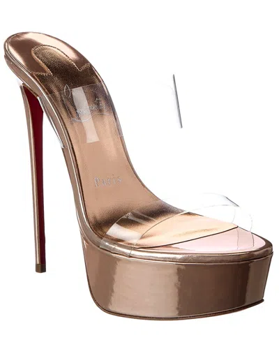 Christian Louboutin Just Nothing Alta 150 Leather & Vinyl Platform Sandal In Neutral
