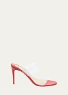 Christian Louboutin Just Nothing Illusion Red Sole Sandals In Black