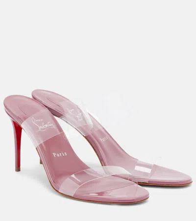 Christian Louboutin Just Nothing Leather-trimmed Tpu Mules In Transparent