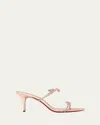 Christian Louboutin Just Queen Crystal Red Sole Mule Sandals In Vers Lechelin Psy Leche