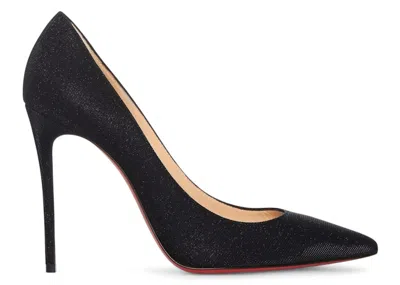 Pre-owned Christian Louboutin Kate 100 Glitter Pumps (women's) Sneakers In Black