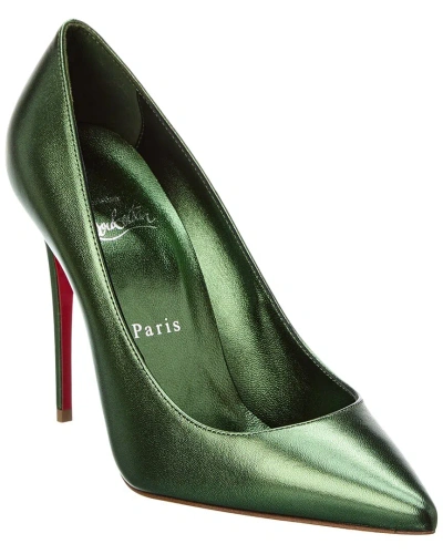 Christian Louboutin Kate 100 Leather Pump In Green