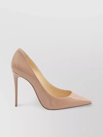 Christian Louboutin Kate 100 Nude Patent Leather Pumps In Neutral