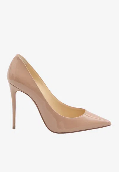 Christian Louboutin Kate 100 Patent Leather Pumps In Brown