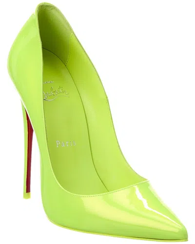 Christian Louboutin Kate 100 Patent Pump In Green
