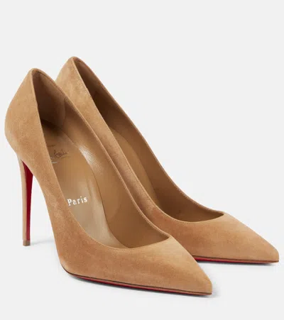Christian Louboutin Kate 100 Suede Pumps In Brown