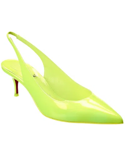 Christian Louboutin Kate 55 Patent Slingback Pump In Green