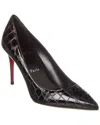 Christian Louboutin Kate Embossed Patent Red Sole Pumps In Black
