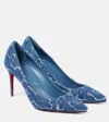 Christian Louboutin Kate 85 Denim Pumps In Blue