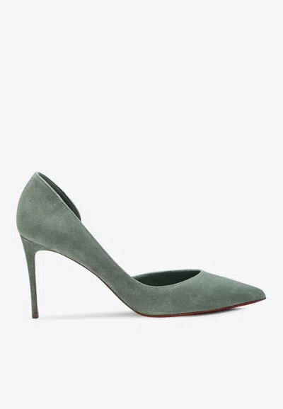 Christian Louboutin Kate 85 Suede Pumps In Green