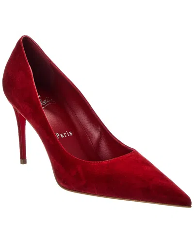 Christian Louboutin Kate 85 Velvet Pump In Red