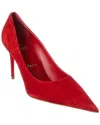 Christian Louboutin Kate Max 100 Velour Point-toe Pumps In Red