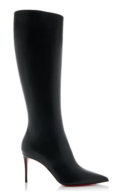 Christian Louboutin Kate 85mm Leather Knee Boots In Black